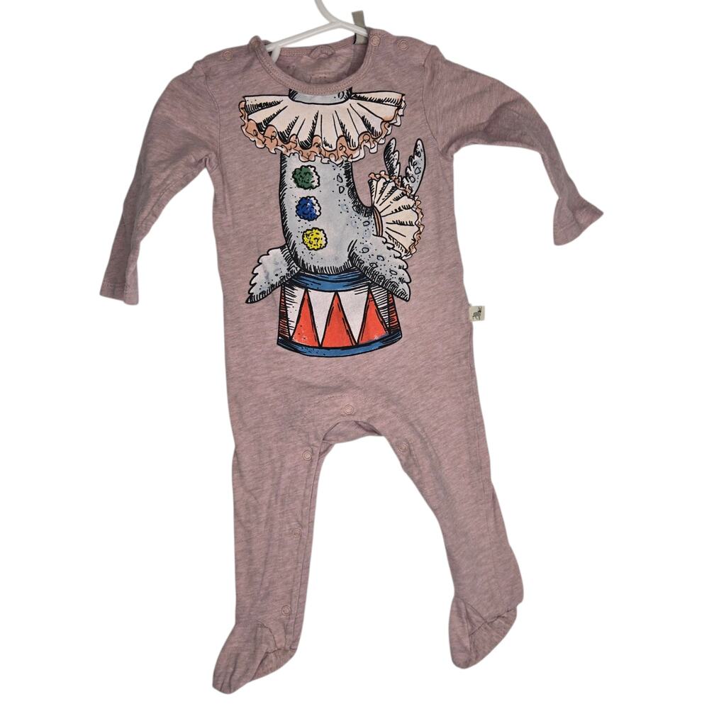 Stella McCartney Baby Girl One Piece Footed Sleeper Circus Seal Pink Cotton 6M